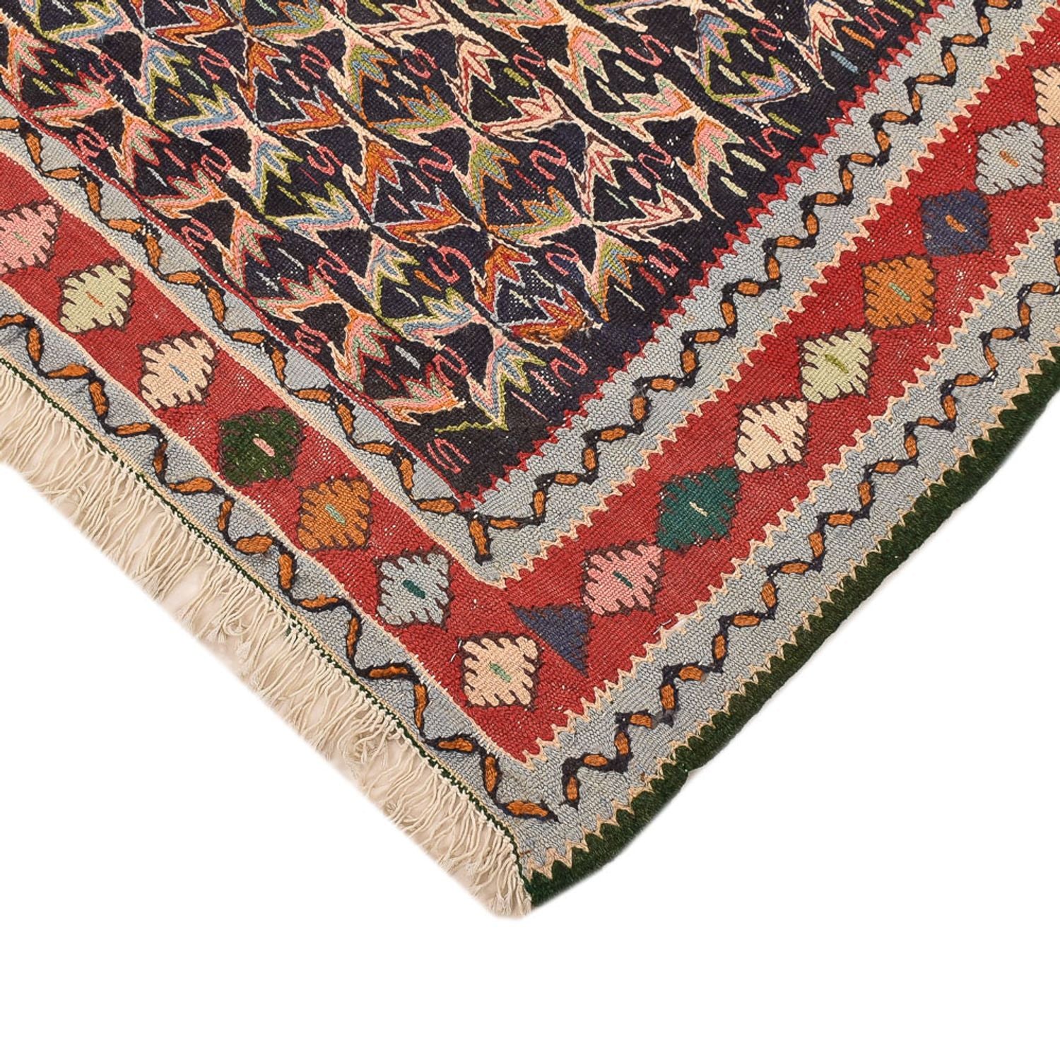 Tapis Kelim - Oriental carré  - 147 x 130 cm - rouge