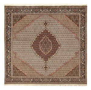 Tapis persan - Tabriz - Royal carré  - 200 x 200 cm - marron clair