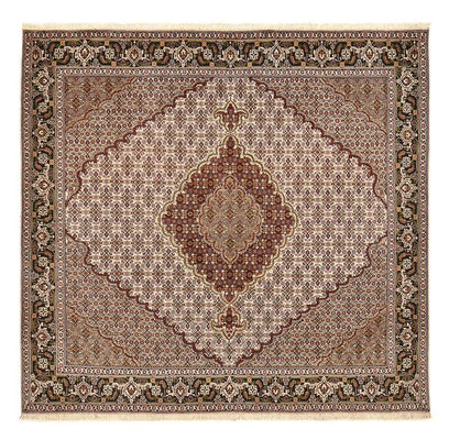 Tapis persan - Tabriz - Royal carré  - 202 x 196 cm - marron clair
