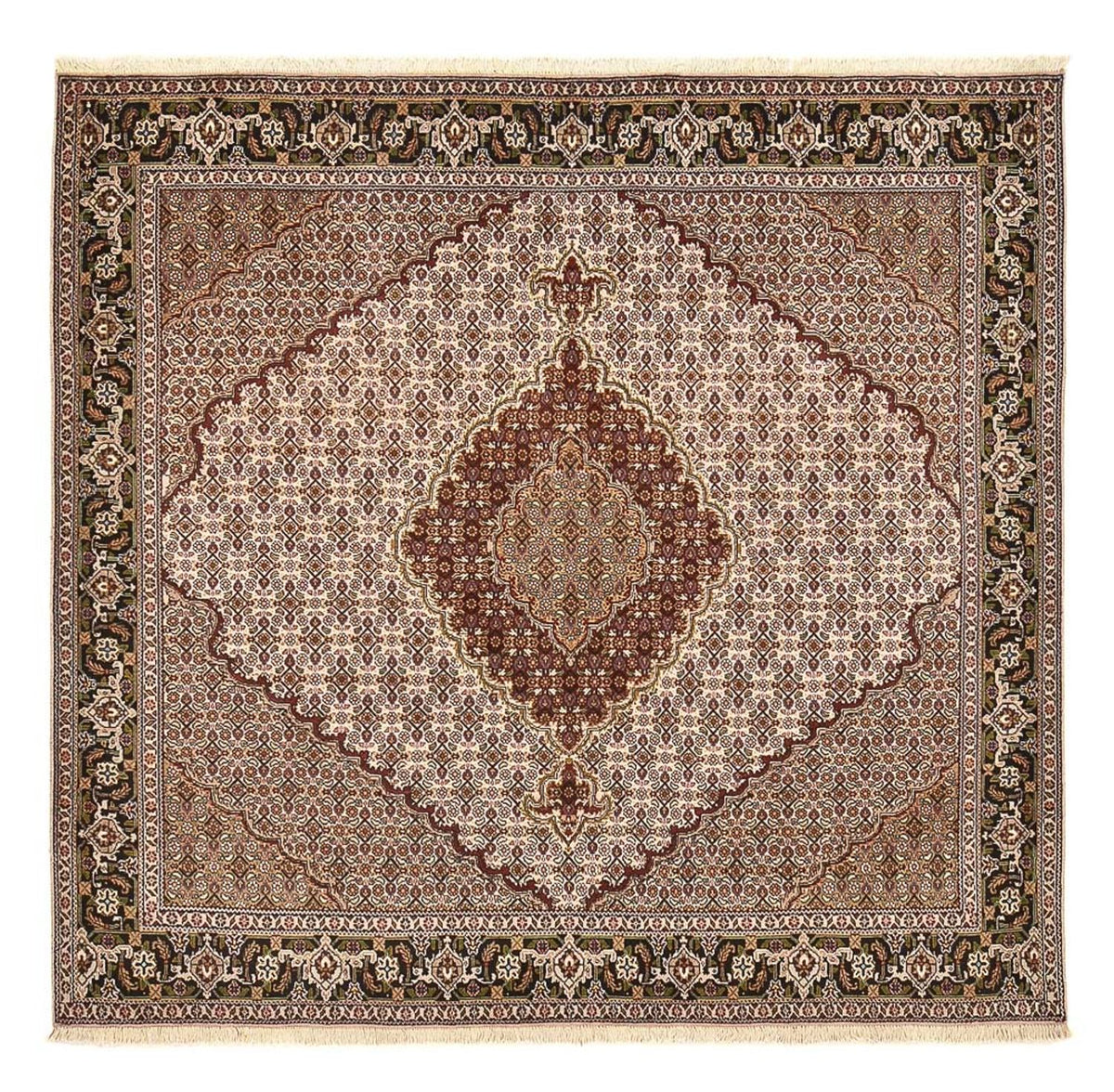 Tapis persan - Tabriz - Royal carré  - 202 x 196 cm - marron clair