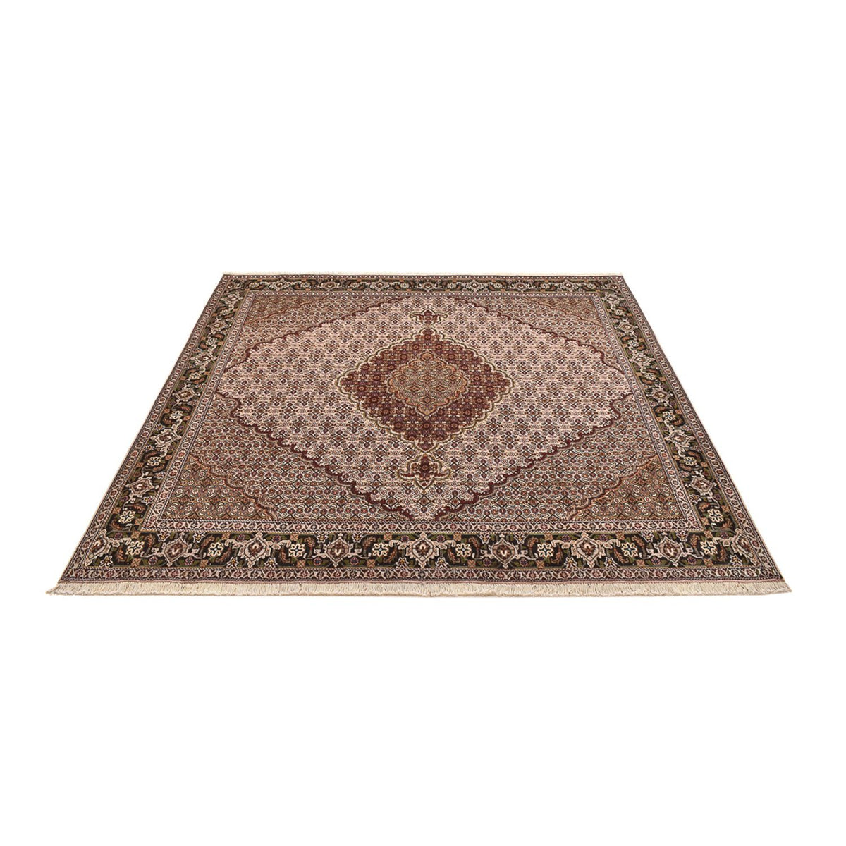 Tapis persan - Tabriz - Royal carré  - 202 x 196 cm - marron clair