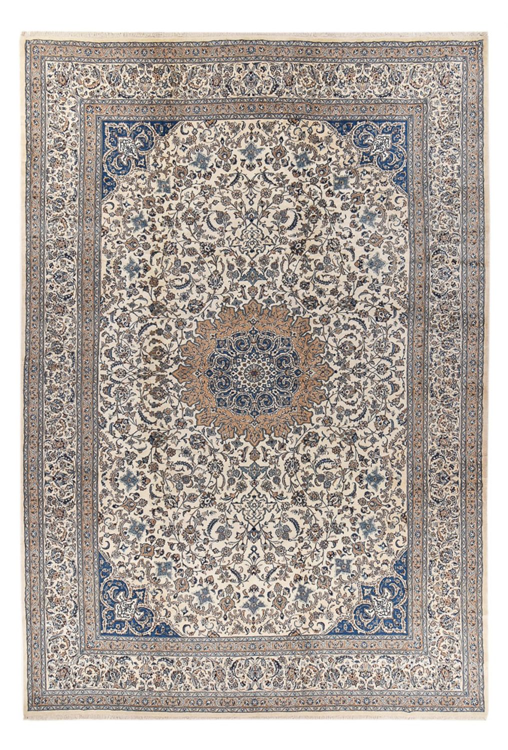 Tapis persan - Nain - Royal - 582 x 386 cm - gris