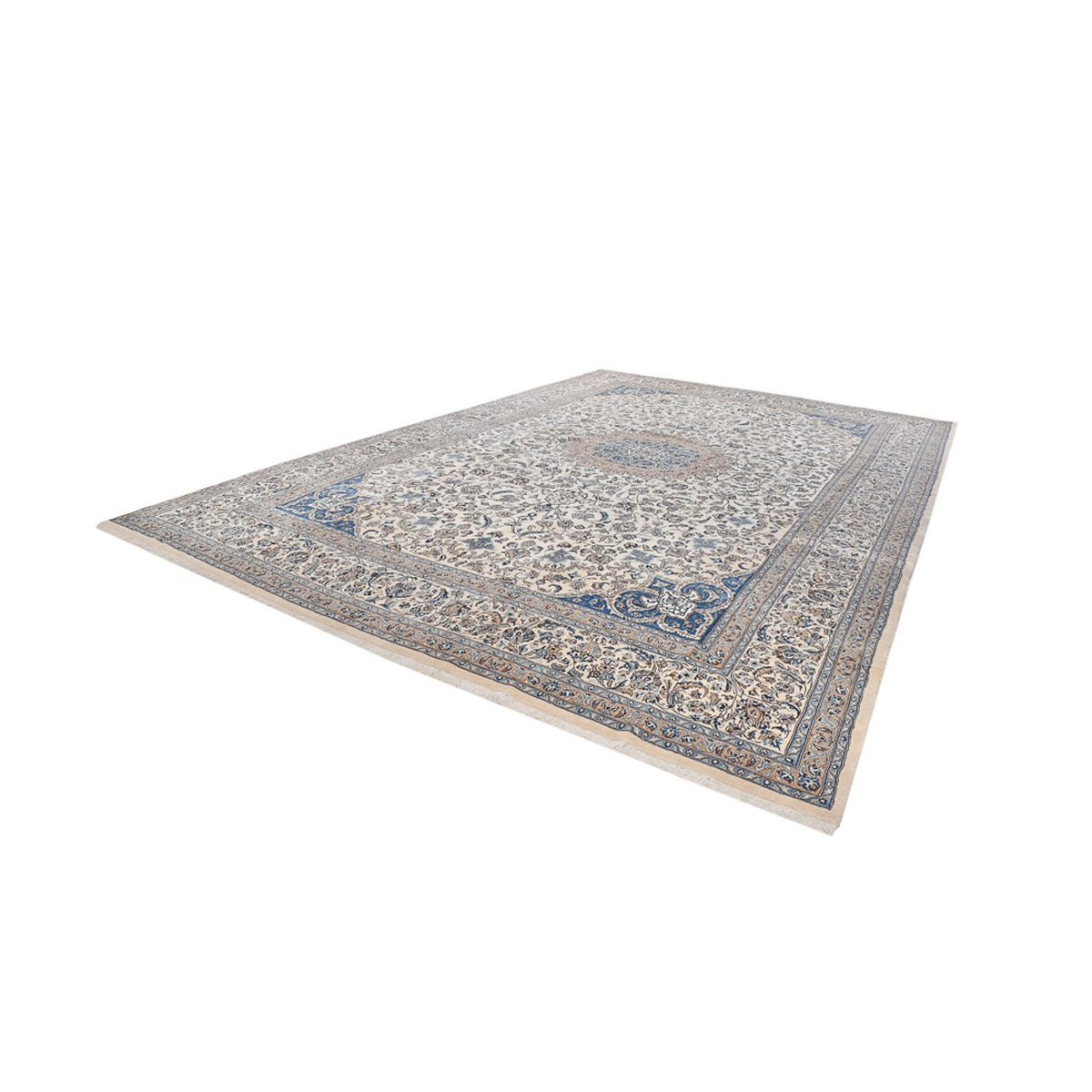 Tapis persan - Nain - Royal - 582 x 386 cm - gris