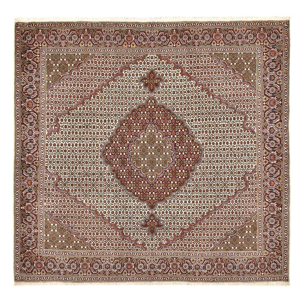 Tapis persan - Tabriz - Royal carré  - 204 x 200 cm - marron