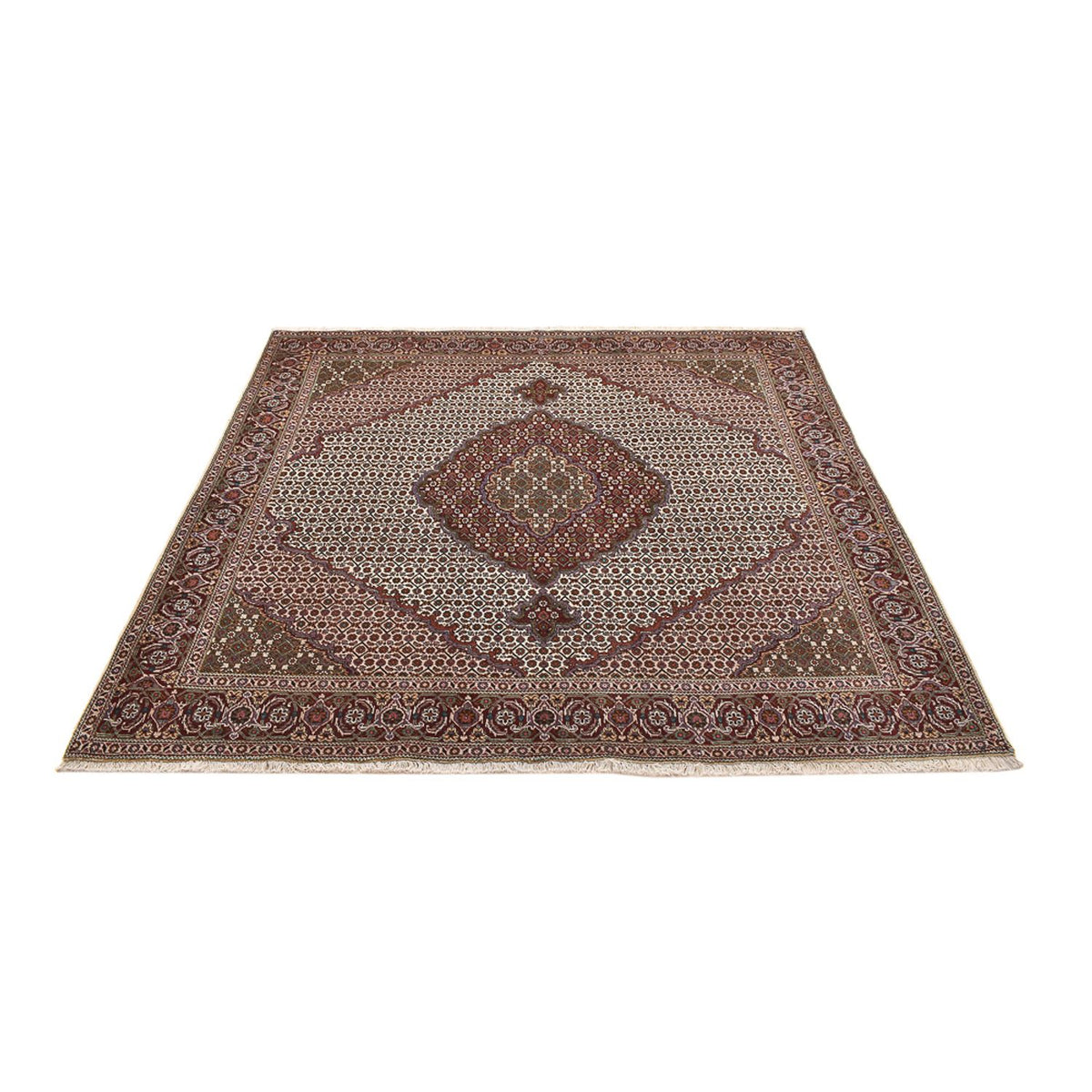 Tapis persan - Tabriz - Royal carré  - 204 x 200 cm - marron