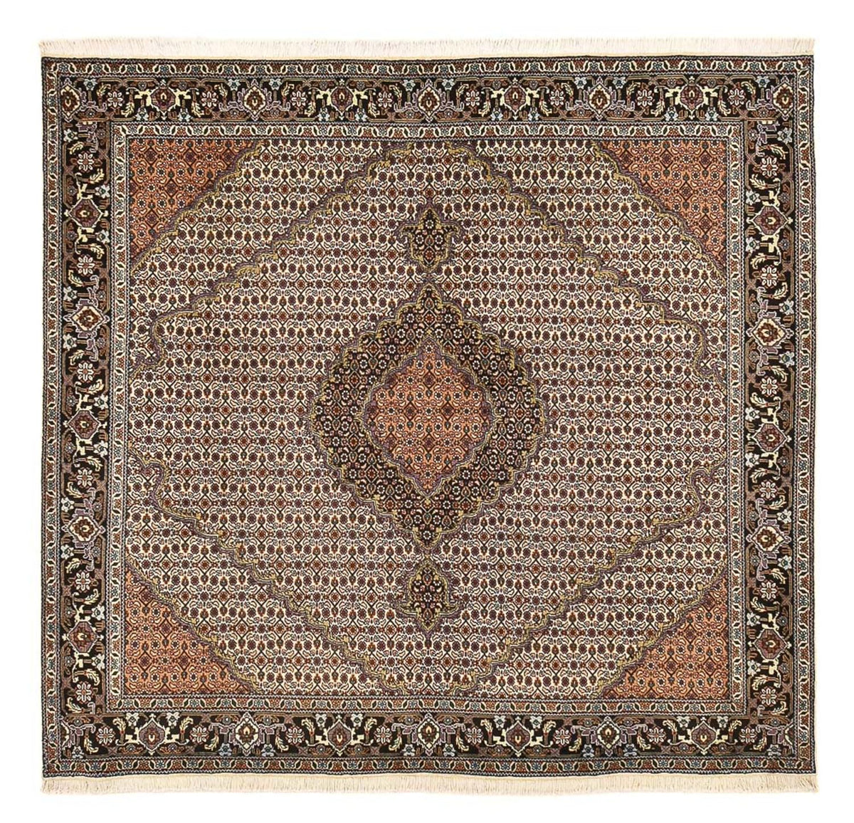 Tapis persan - Tabriz - Royal carré  - 202 x 200 cm - sable