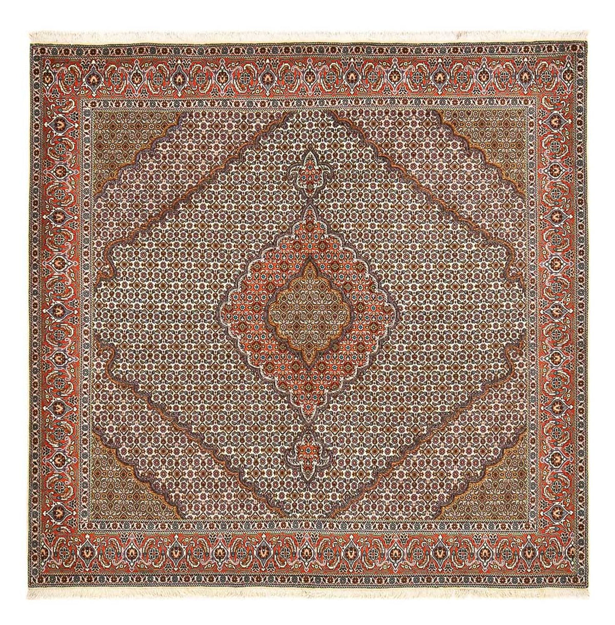 Tapis persan - Tabriz - Royal carré  - 210 x 206 cm - rouille