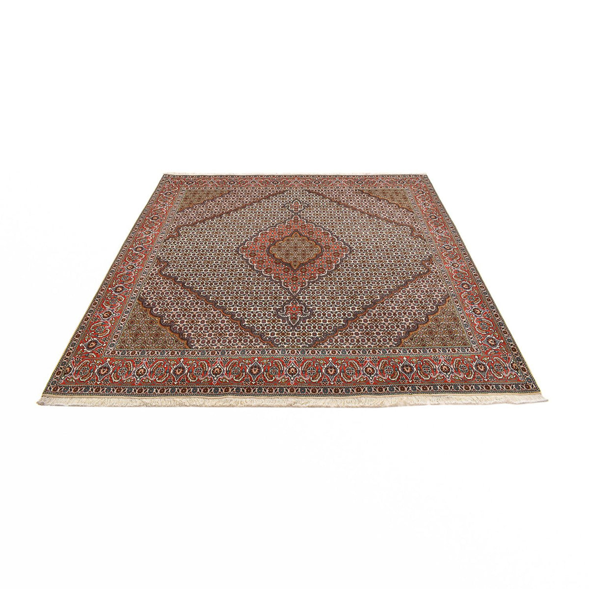 Tapis persan - Tabriz - Royal carré  - 210 x 206 cm - rouille