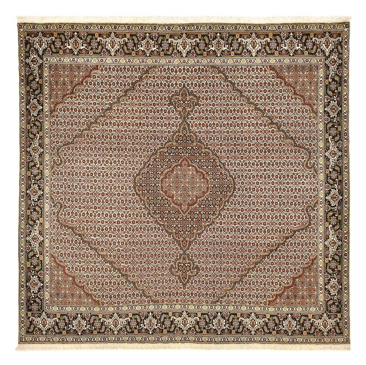Tapis persan - Tabriz - Royal carré  - 205 x 204 cm - marron