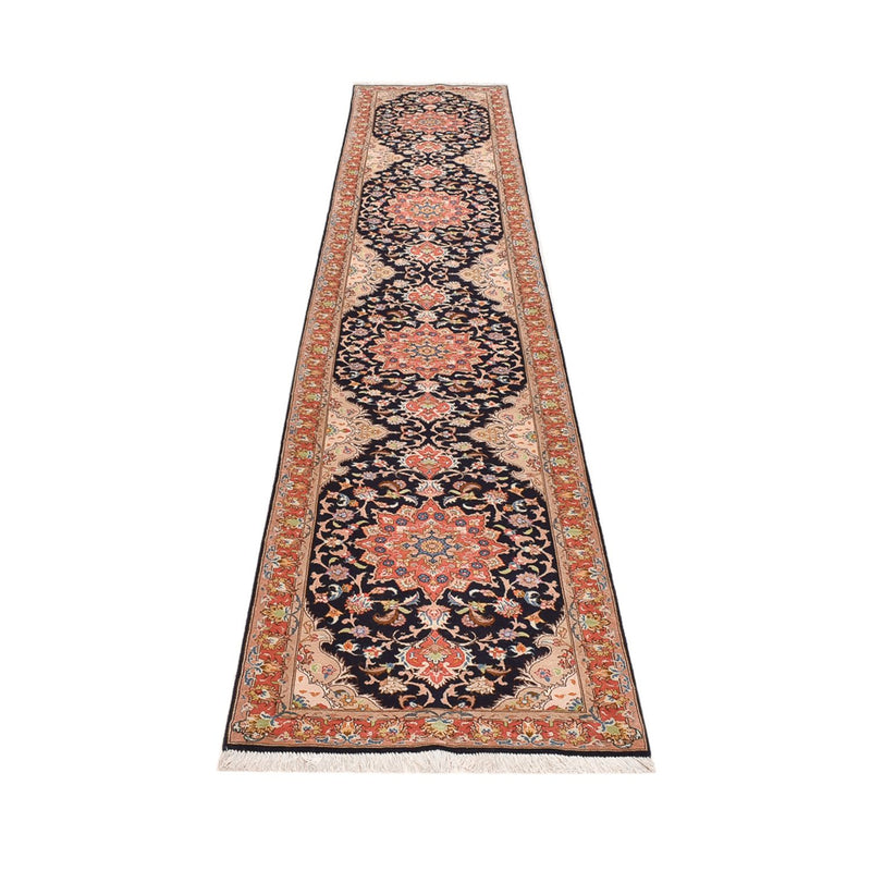 Tapis de couloir Tapis persan - Tabriz - Royal - 380 x 75 cm - bleu foncé