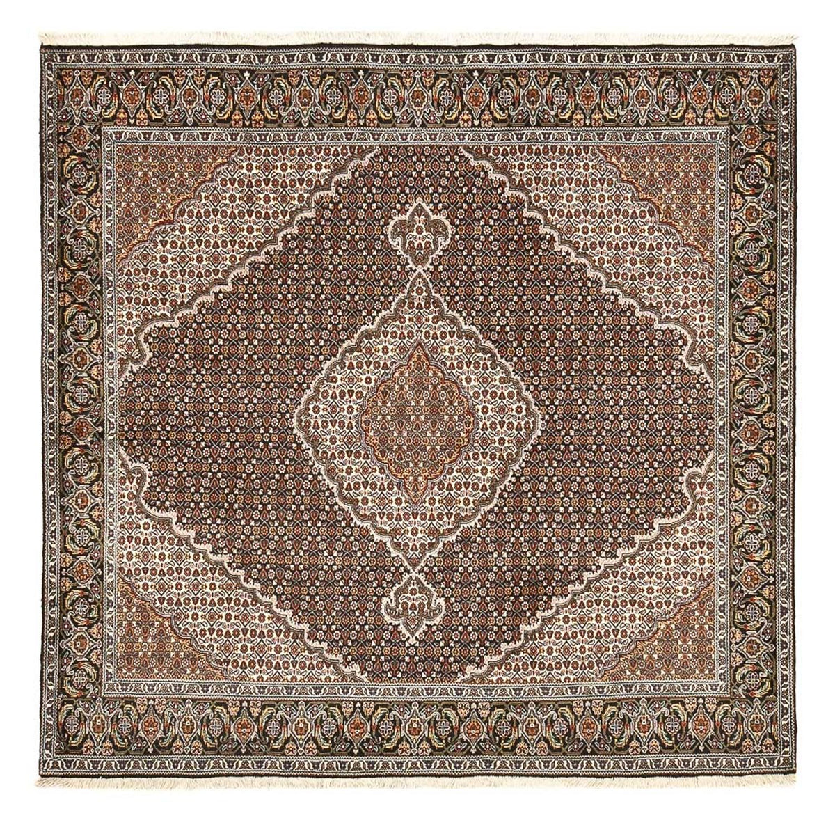 Tapis persan - Tabriz - Royal carré  - 207 x 205 cm - marron