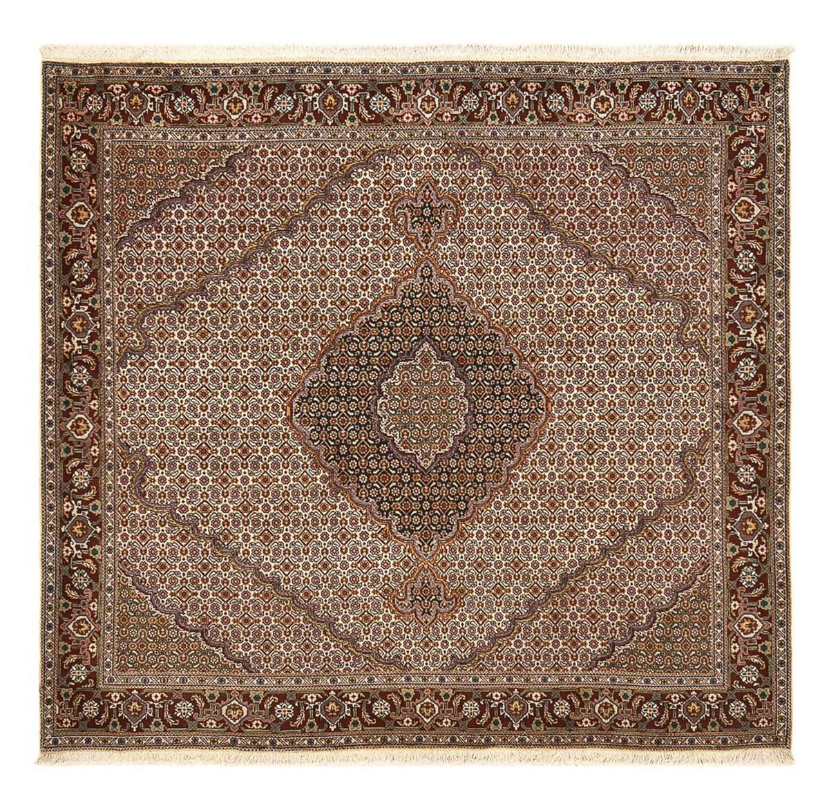 Tapis persan - Tabriz - Royal carré  - 204 x 198 cm - marron