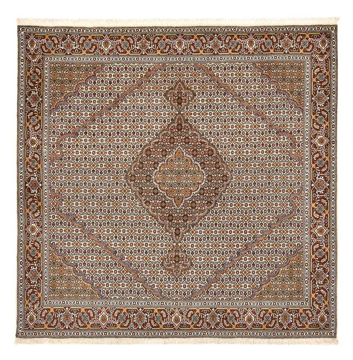 Tapis persan - Tabriz - Royal carré  - 208 x 198 cm - marron clair