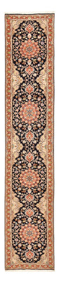 Tapis de couloir Tapis persan - Tabriz - Royal - 380 x 75 cm - bleu foncé