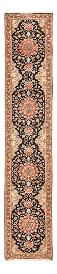 Tapis de couloir Tapis persan - Tabriz - Royal - 380 x 75 cm - bleu foncé