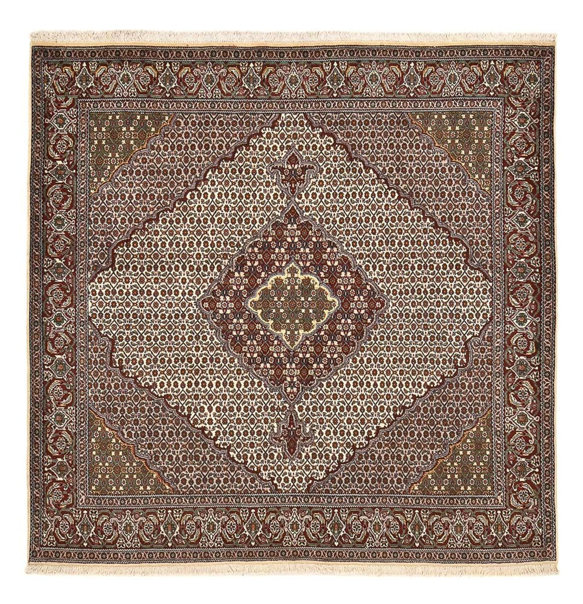 Tapis persan - Tabriz - Royal carré  - 205 x 202 cm - marron