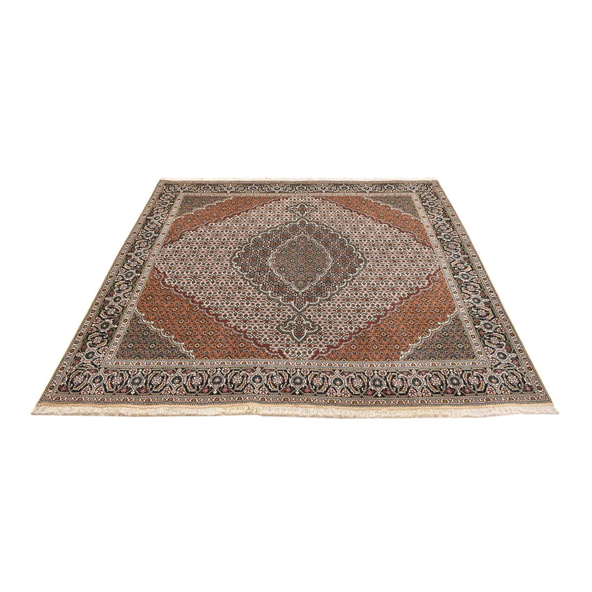 Tapis persan - Tabriz - Royal carré  - 206 x 202 cm - marron clair