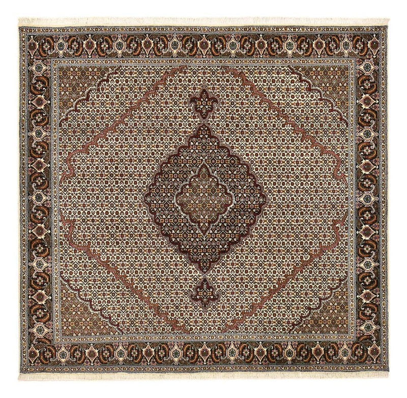 Tapis persan - Tabriz - Royal carré  - 200 x 200 cm - marron