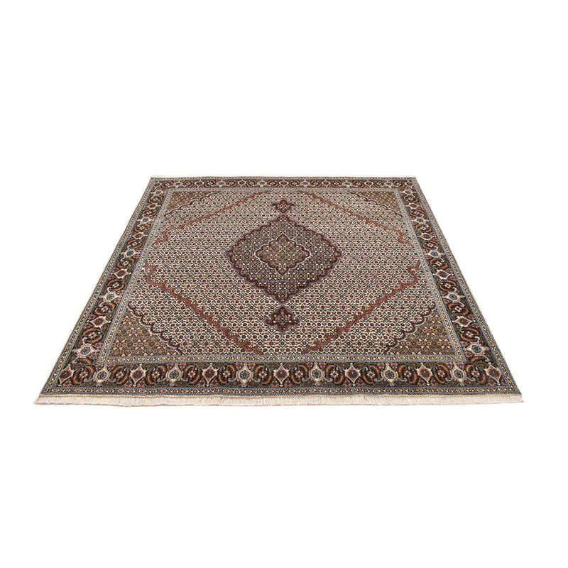 Tapis persan - Tabriz - Royal carré  - 200 x 200 cm - marron