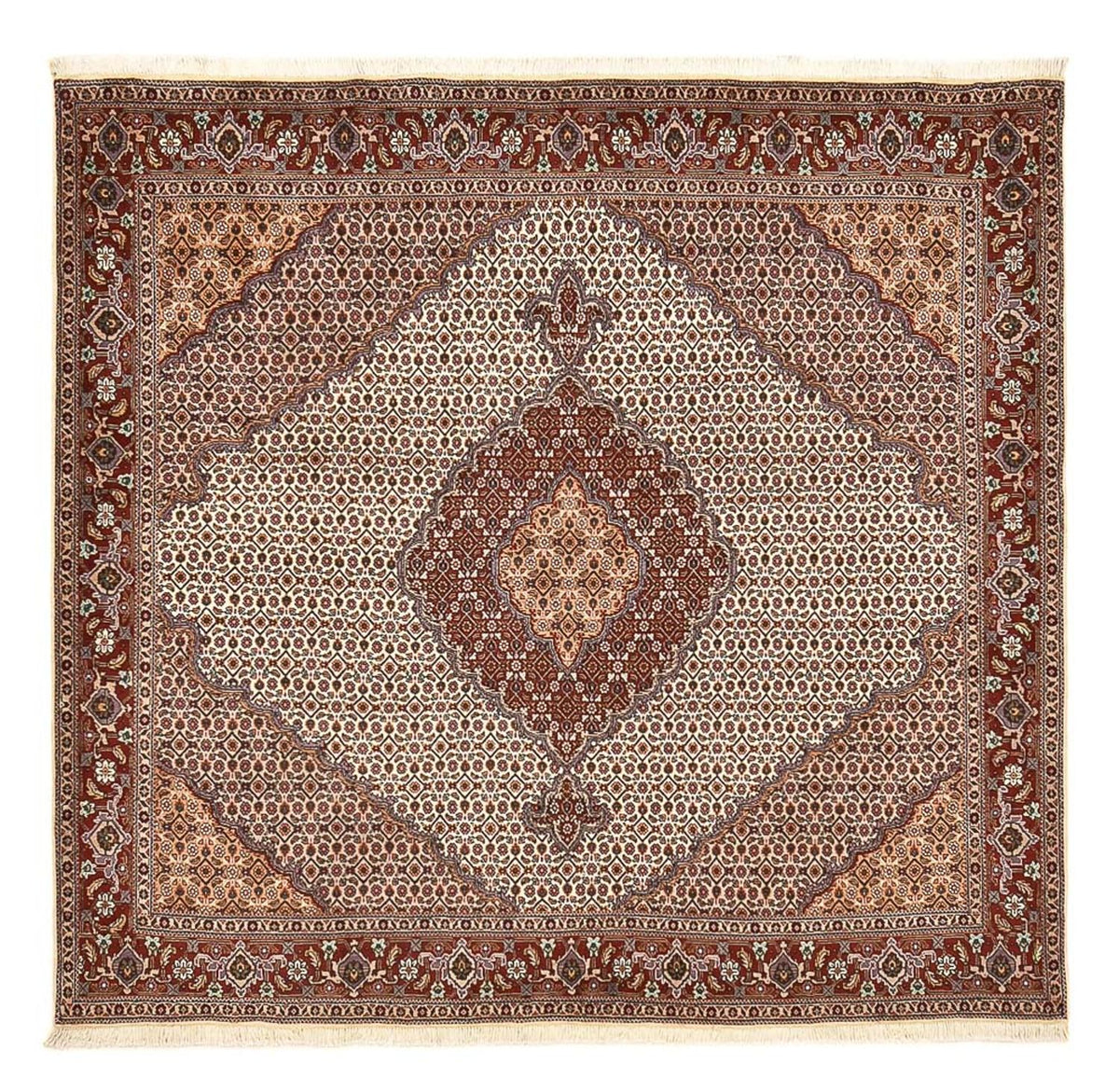 Tapis persan - Tabriz - Royal carré  - 204 x 198 cm - marron clair