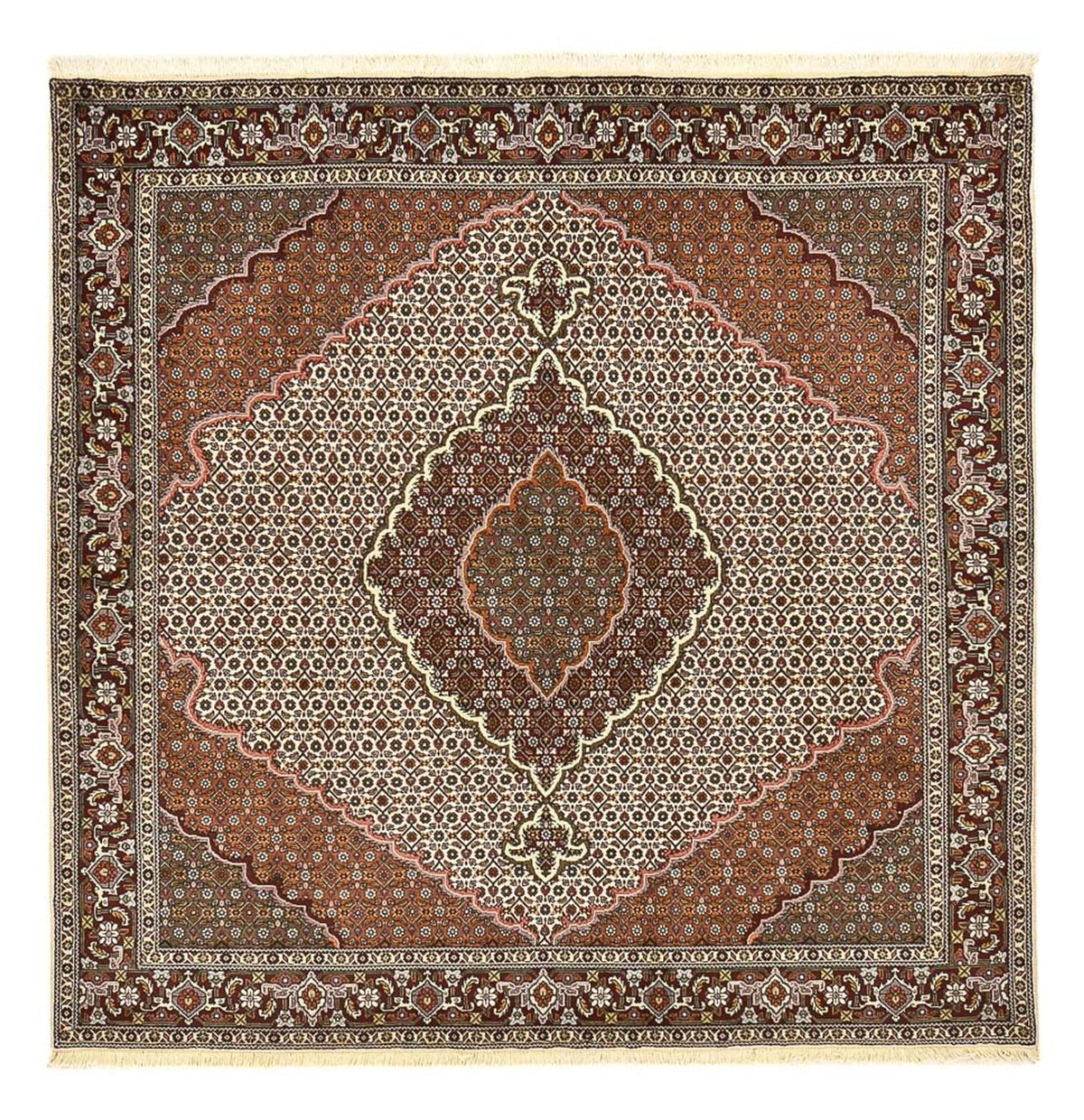 Tapis persan - Tabriz - Royal carré  - 205 x 201 cm - marron clair