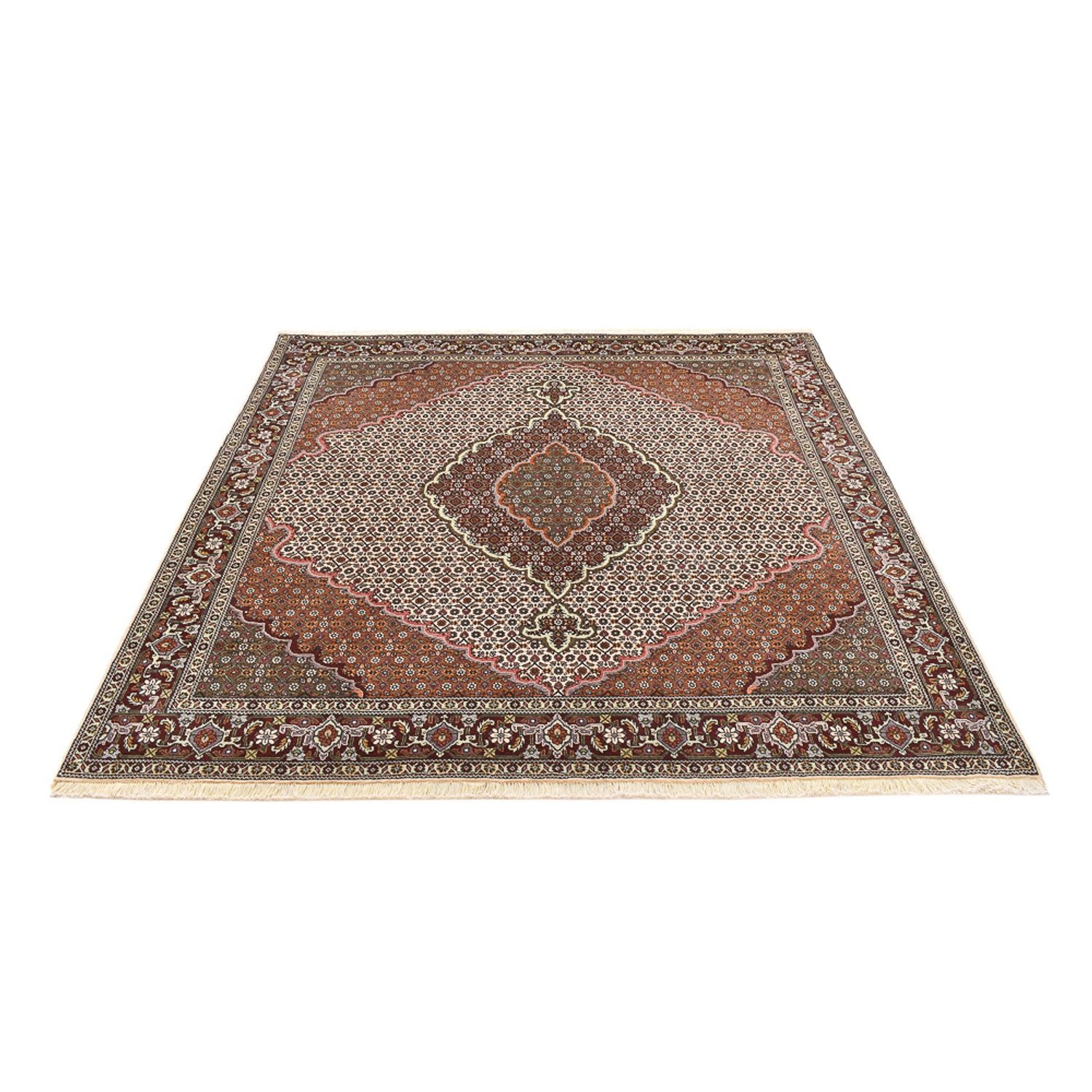 Tapis persan - Tabriz - Royal carré  - 205 x 201 cm - marron clair