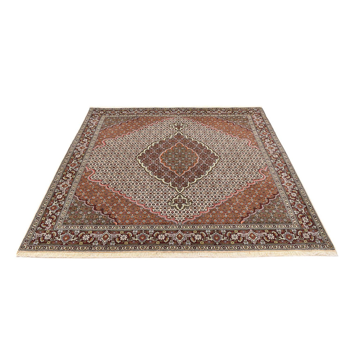 Tapis persan - Tabriz - Royal carré  - 205 x 201 cm - marron clair