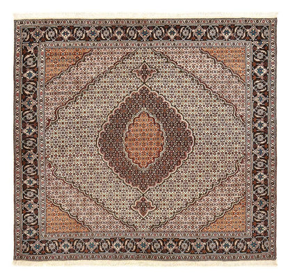 Tapis persan - Tabriz - Royal carré  - 201 x 201 cm - marron clair