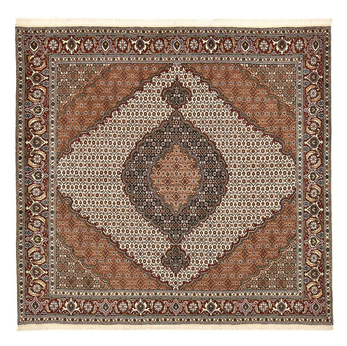 Tapis persan - Tabriz - Royal carré  - 199 x 198 cm - marron clair