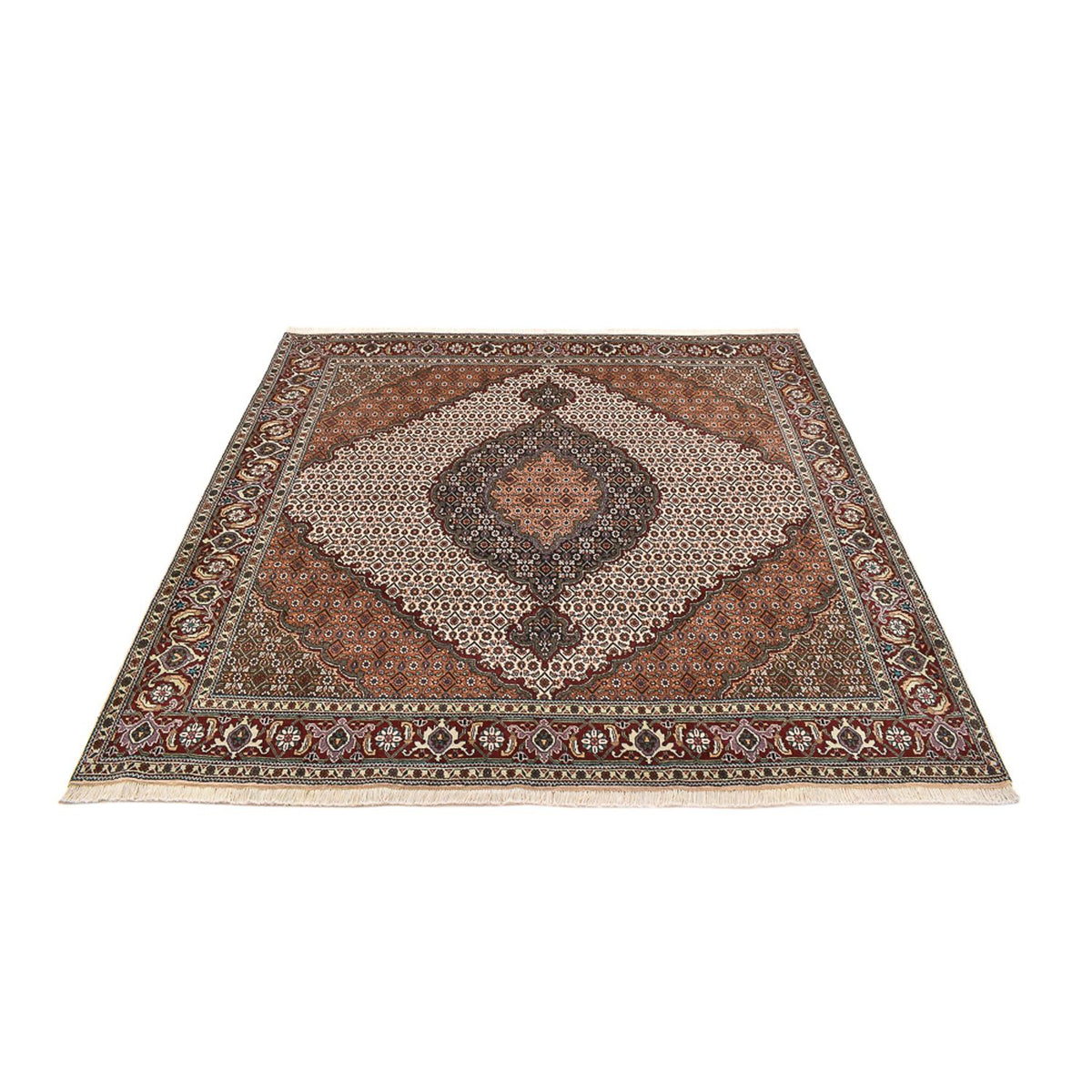 Tapis persan - Tabriz - Royal carré  - 199 x 198 cm - marron clair