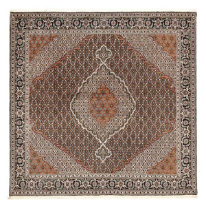 Tapis persan - Tabriz - Royal carré  - 203 x 203 cm - marron