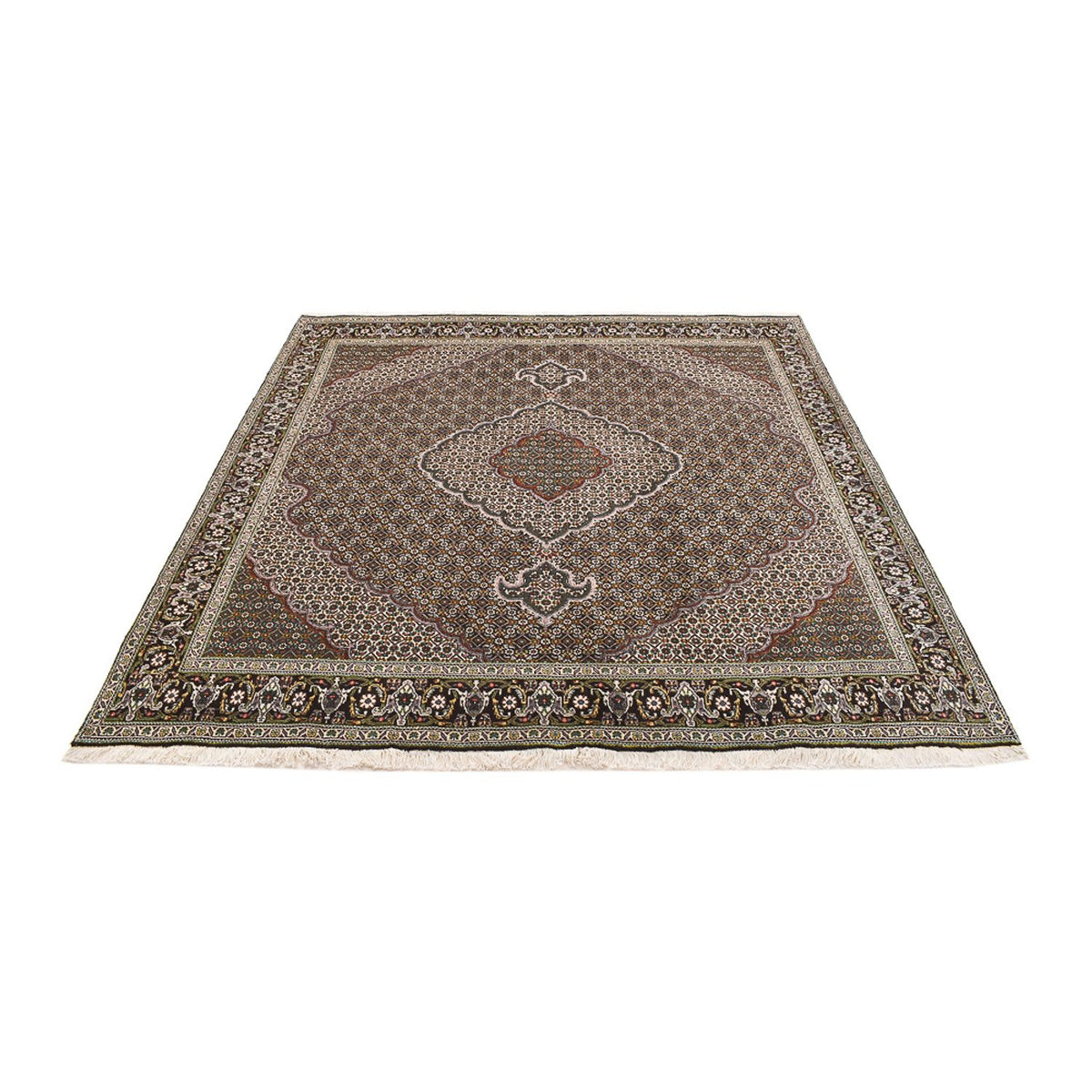 Tapis persan - Tabriz - Royal carré  - 201 x 200 cm - marron