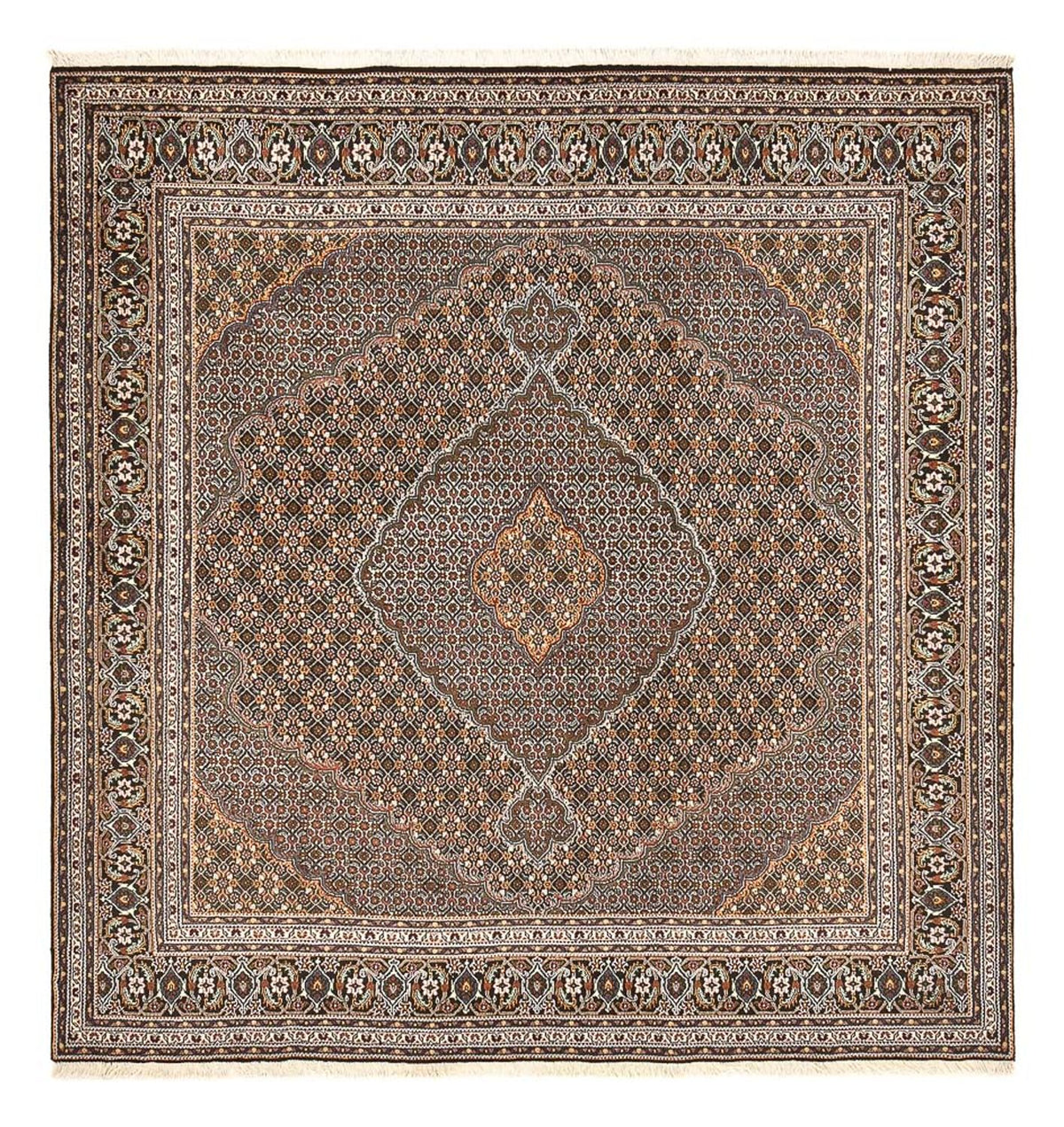 Tapis persan - Tabriz - Royal carré  - 212 x 198 cm - marron