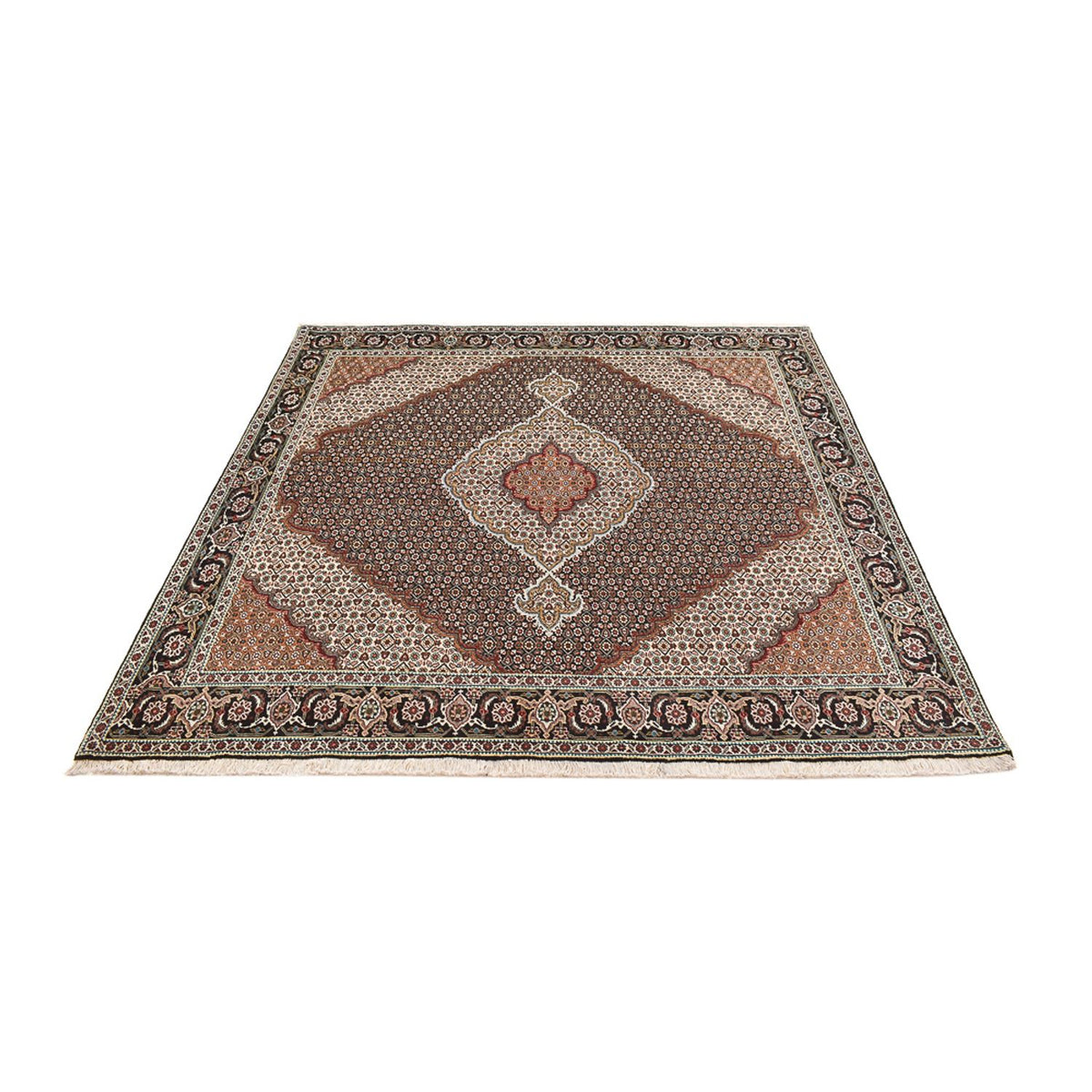 Tapis persan - Tabriz - Royal carré  - 204 x 200 cm - marron