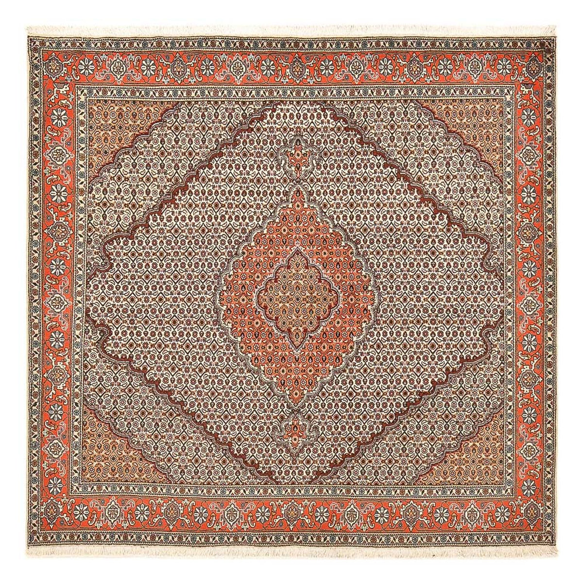 Tapis persan - Tabriz - Royal carré  - 200 x 200 cm - sable