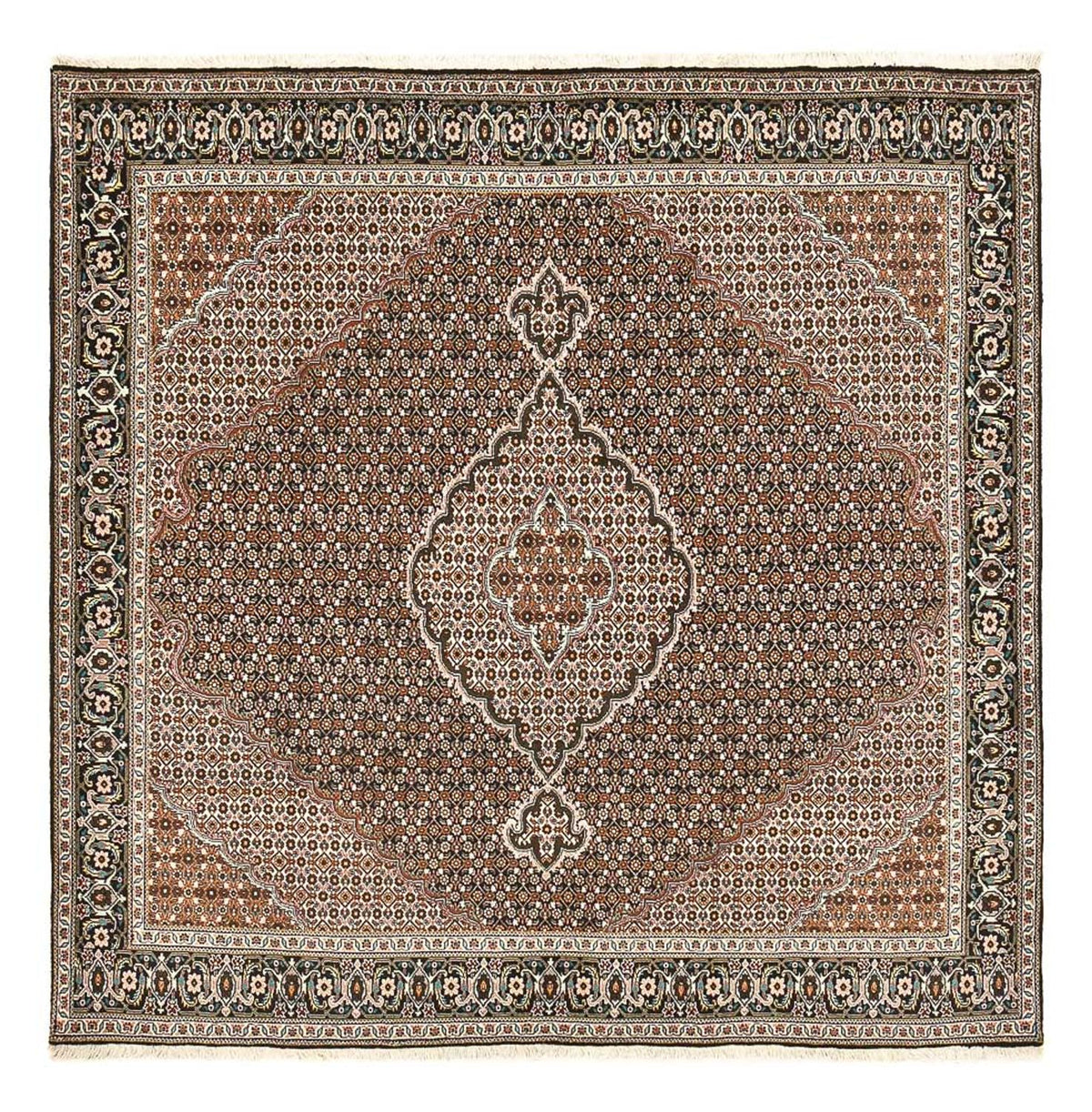 Tapis persan - Tabriz - Royal carré  - 208 x 204 cm - marron