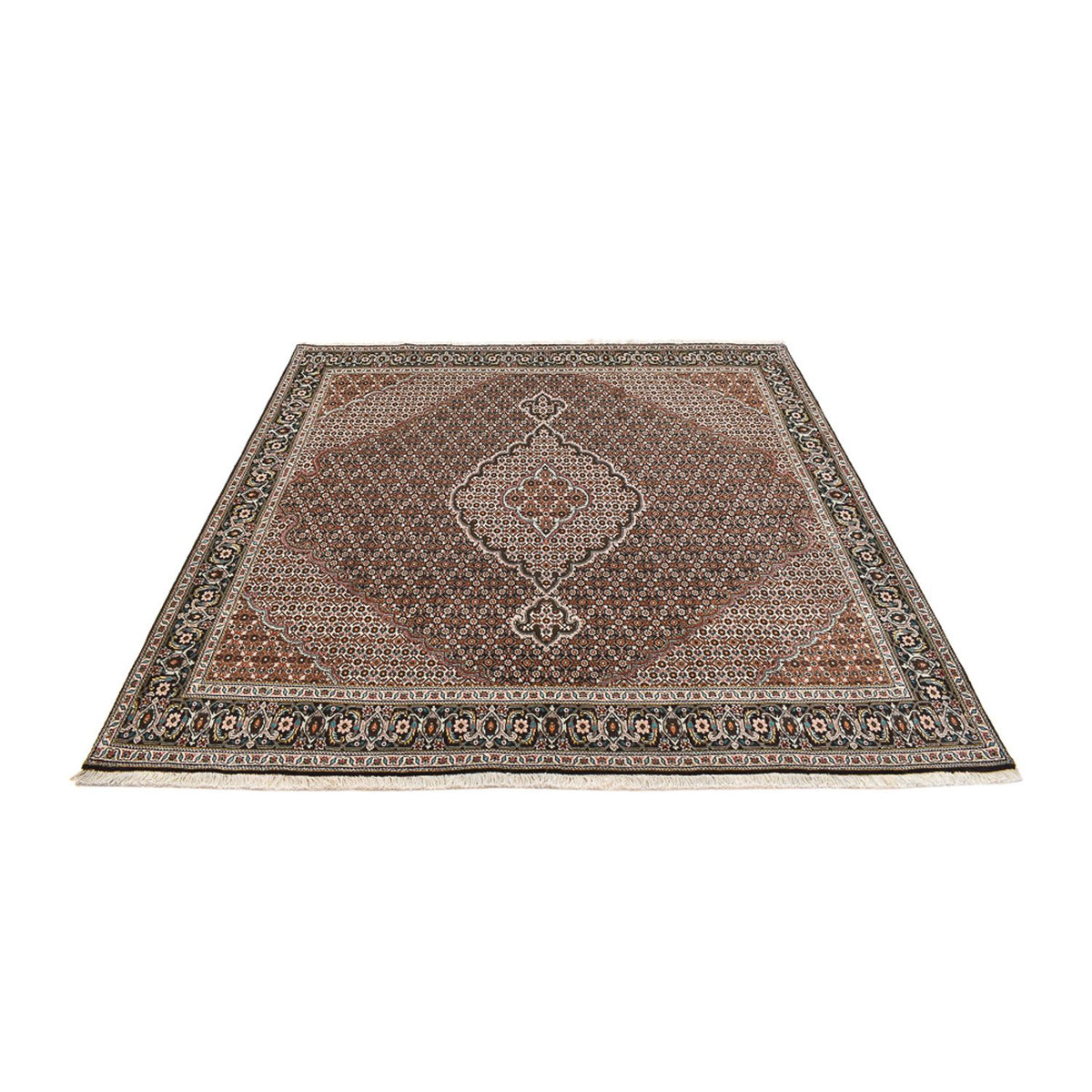 Tapis persan - Tabriz - Royal carré  - 208 x 204 cm - marron