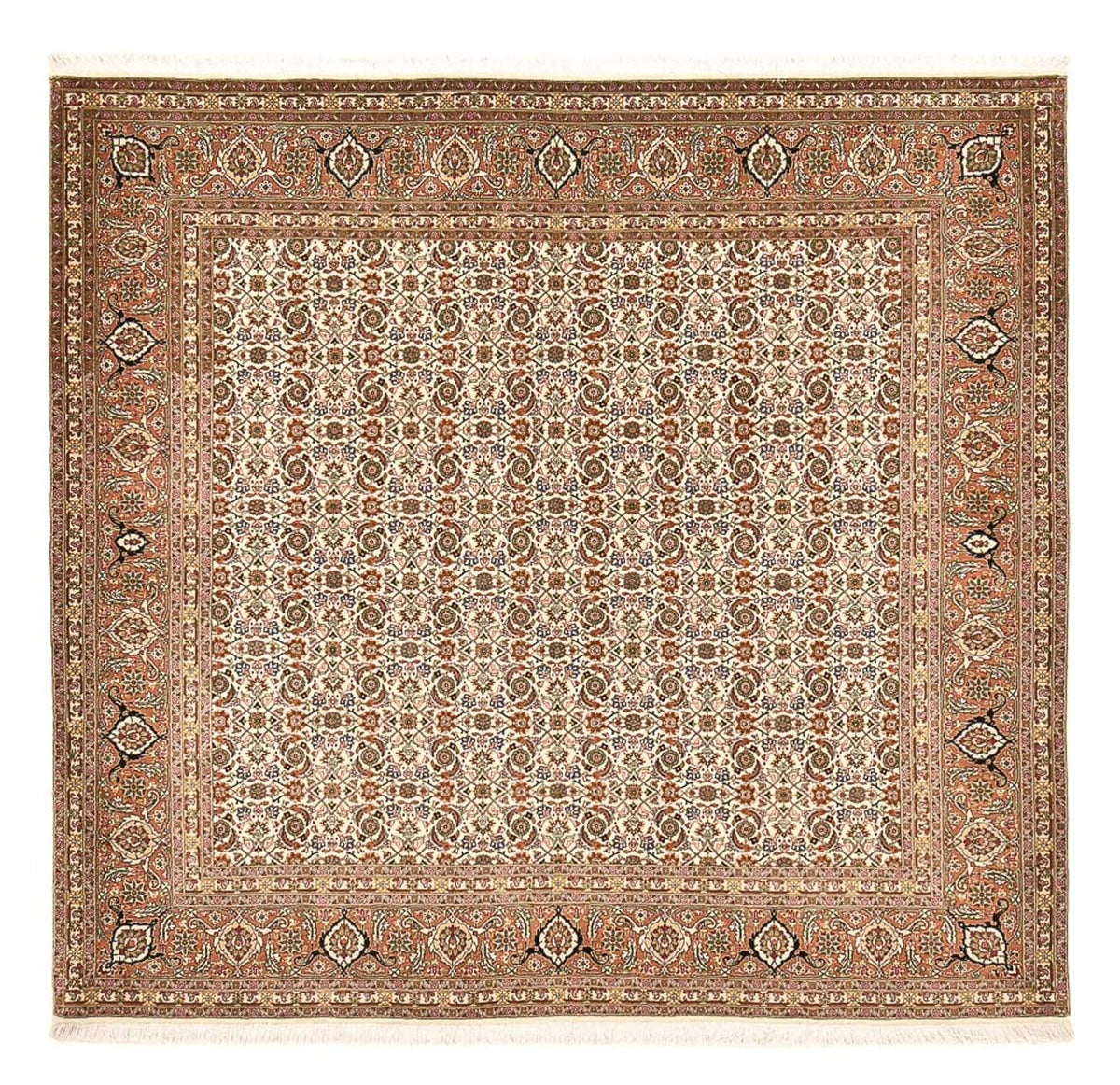 Tapis persan - Tabriz - Royal carré  - 201 x 197 cm - beige foncé