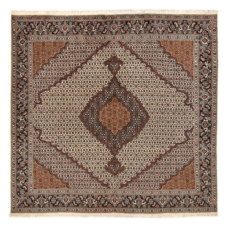 Tapis persan - Tabriz - Royal carré  - 200 x 197 cm - marron clair