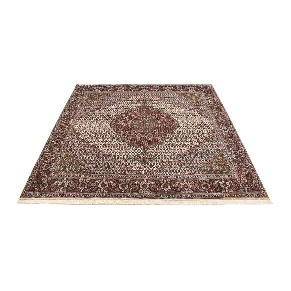 Tapis persan - Tabriz - Royal carré  - 201 x 200 cm - marron clair
