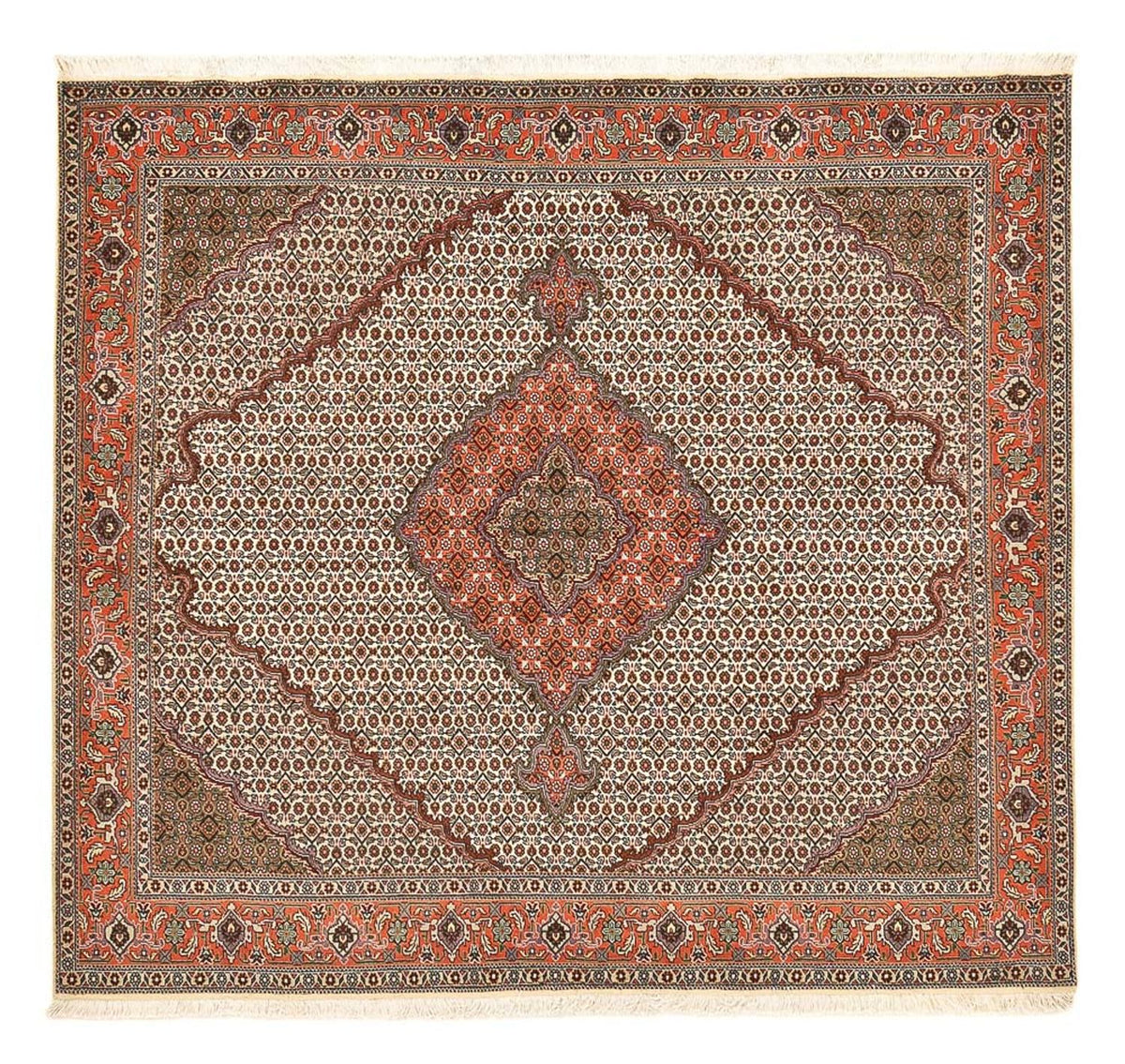 Tapis persan - Tabriz - Royal carré  - 204 x 196 cm - marron clair