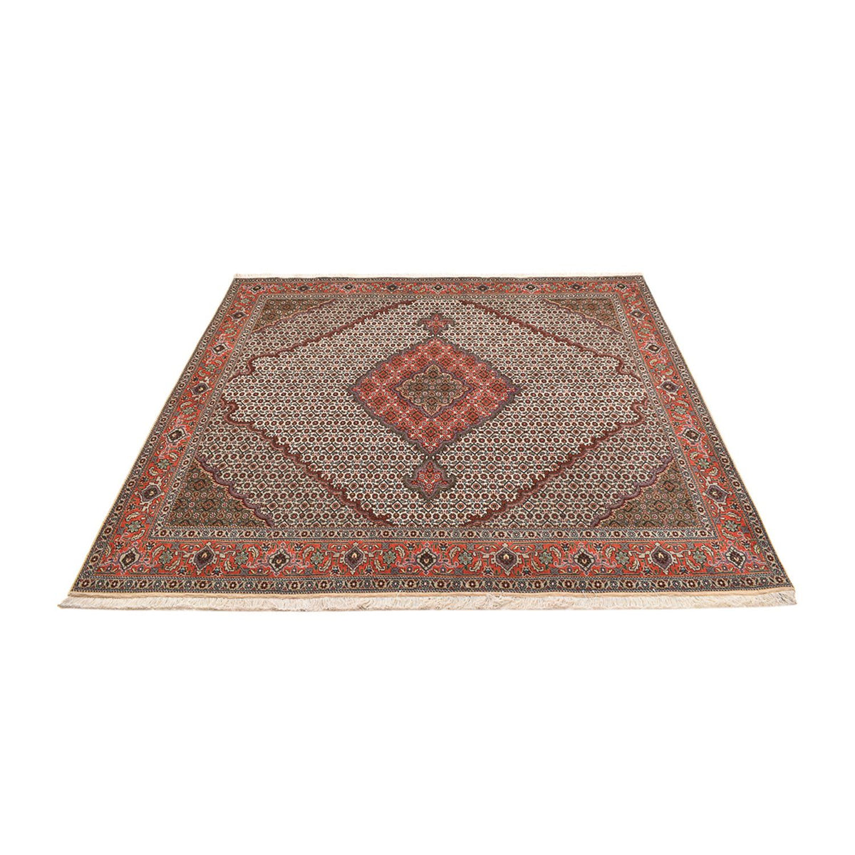 Tapis persan - Tabriz - Royal carré  - 204 x 196 cm - marron clair