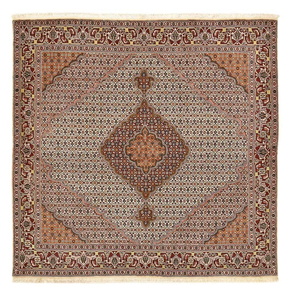 Tapis persan - Tabriz - Royal carré  - 202 x 198 cm - marron clair