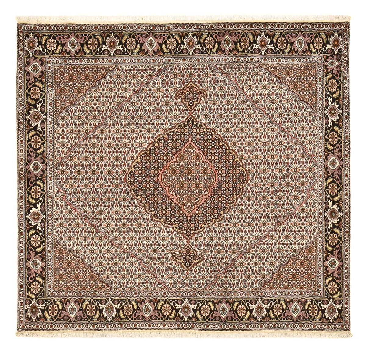 Tapis persan - Tabriz - Royal carré  - 198 x 194 cm - marron clair