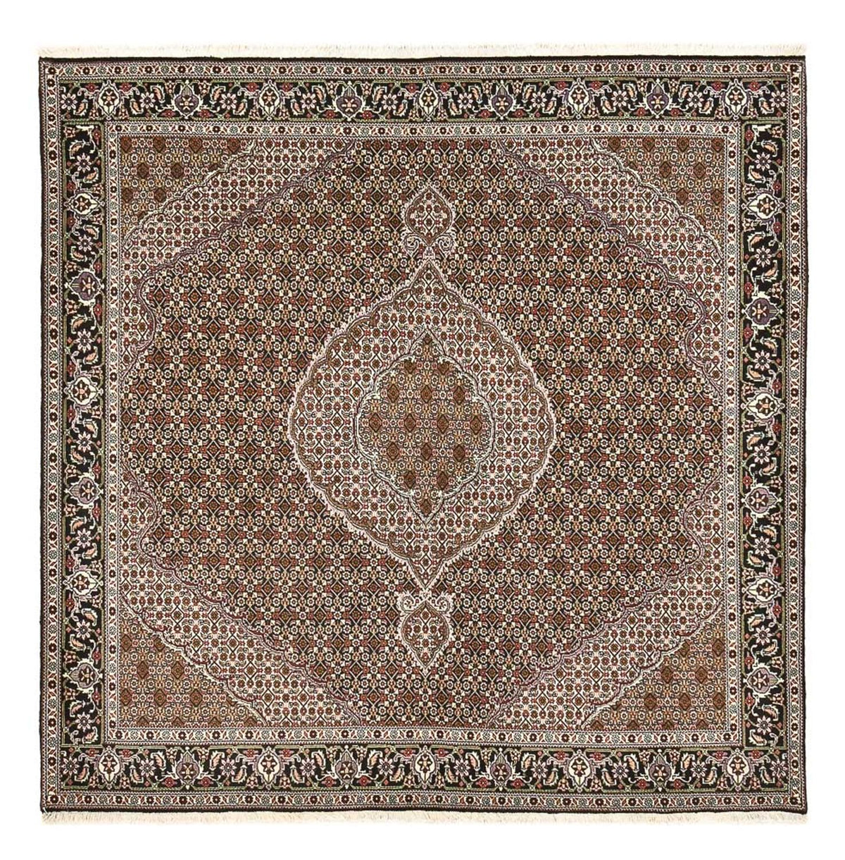 Tapis persan - Tabriz - Royal carré  - 204 x 193 cm - marron