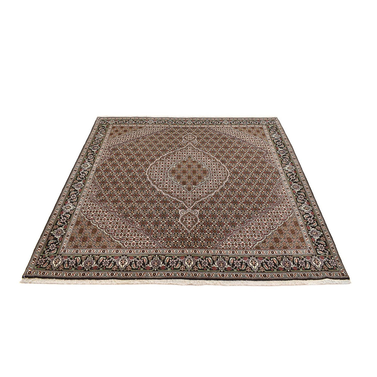Tapis persan - Tabriz - Royal carré  - 204 x 193 cm - marron