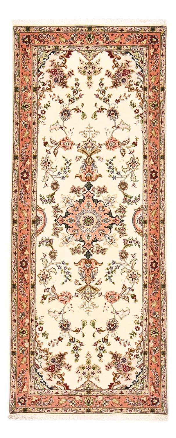 Tapis de couloir Tapis persan - Tabriz - Royal - 203 x 81 cm - crème