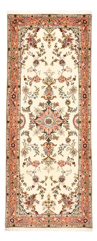 Tapis de couloir Tapis persan - Tabriz - Royal - 203 x 81 cm - crème