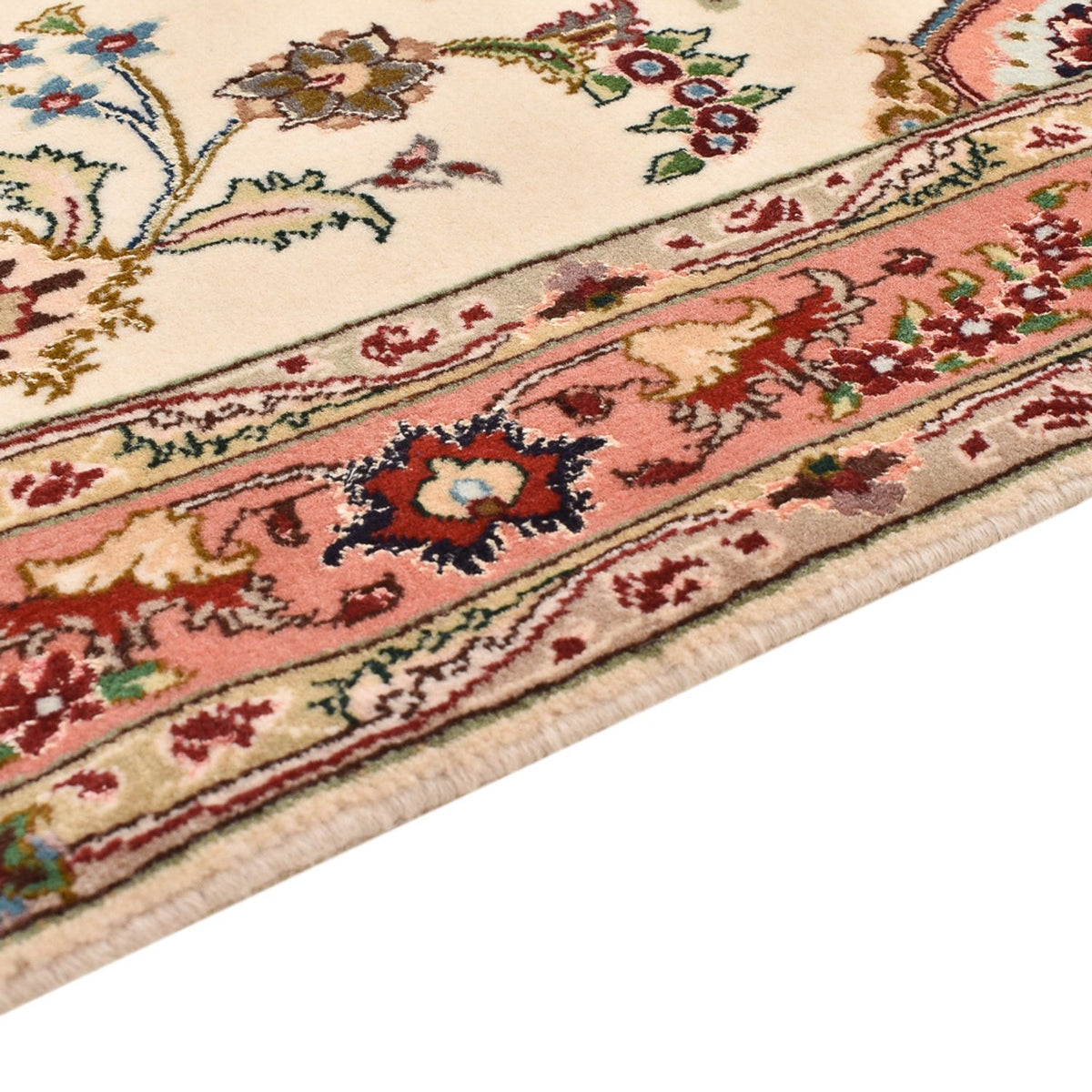 Tapis de couloir Tapis persan - Tabriz - Royal - 203 x 81 cm - crème