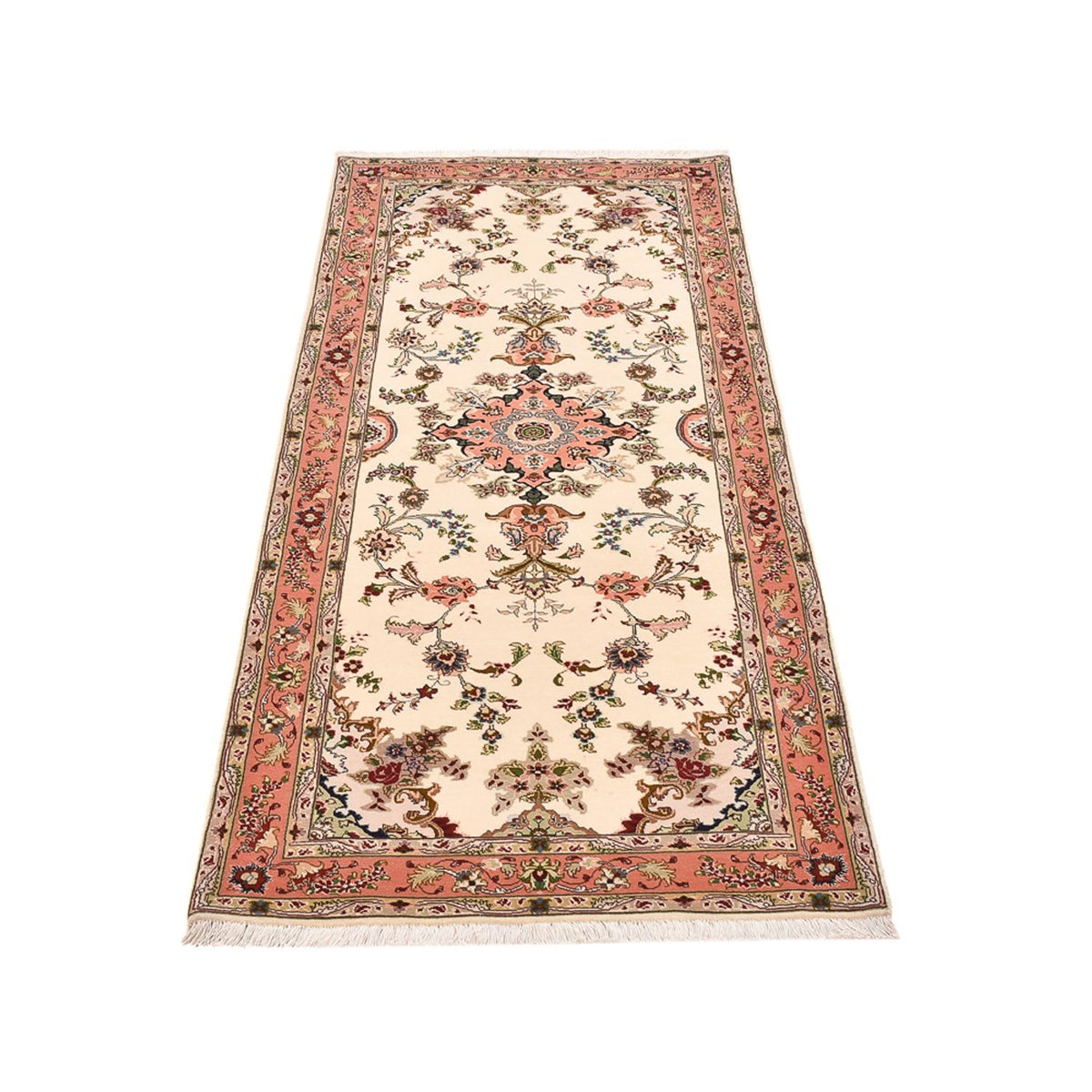 Tapis de couloir Tapis persan - Tabriz - Royal - 203 x 81 cm - crème